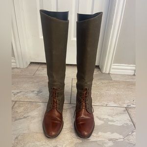 Cole Haan Country vintage canvas and leather riding boots